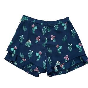 PPLA Tween Girls Lizzy Woven Navy Short Cactus Print M 10/12